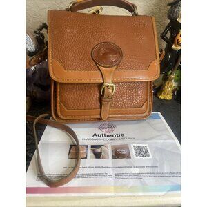Vintage Dooney & Bourke All-Weather Leather Brown Bag crossbody with COA
